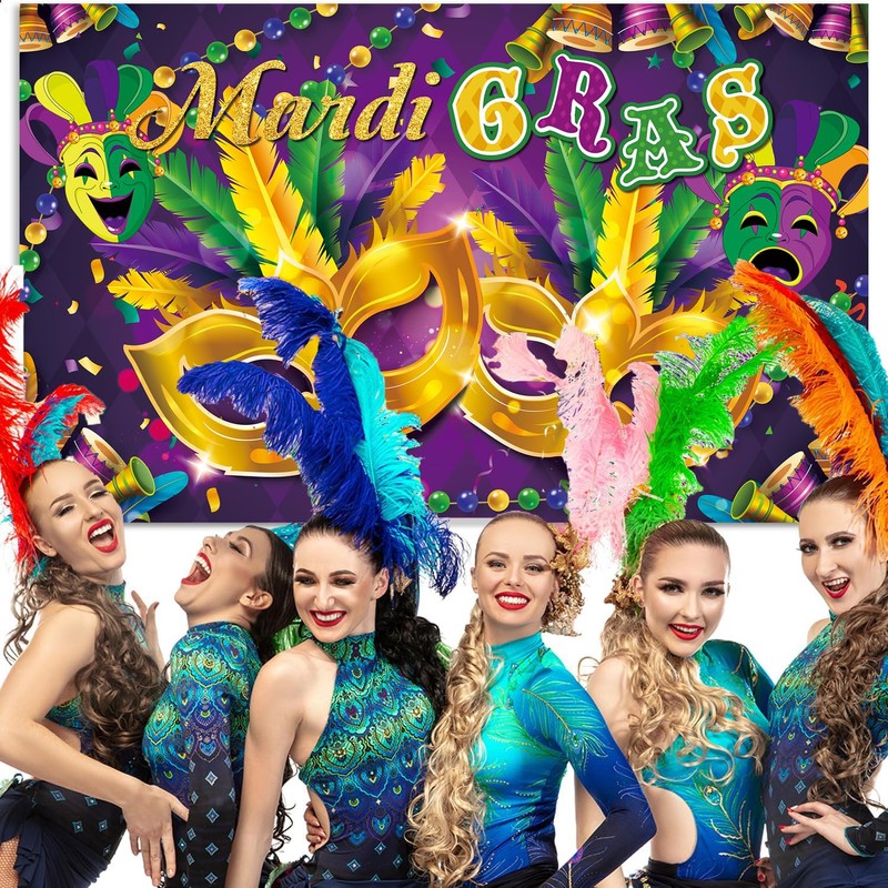 Mardi Gras Decorations, Mardi Gras Backdrop, Mardi Gras Banner, New