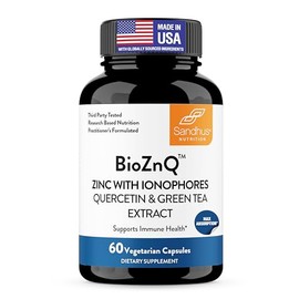 BioZnQ Zinc  Quercetina con Ionóforos para protección inmunológica Suplementos de zinc biodisponibles altamente absorbentes, suplemento de zinc sin...