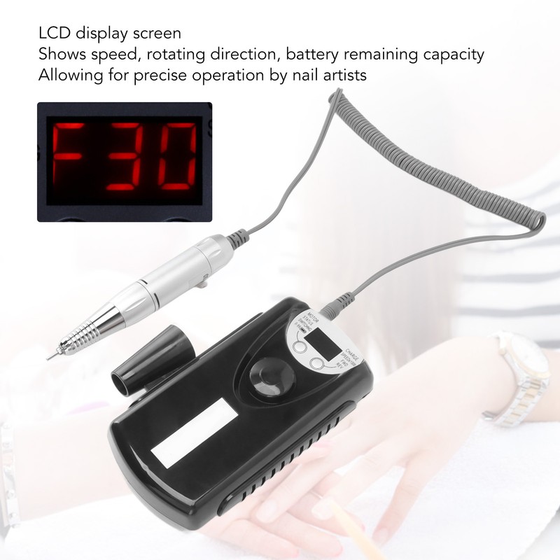 LCD Nail Drill Machine Home Salon Portable Electric Nail File