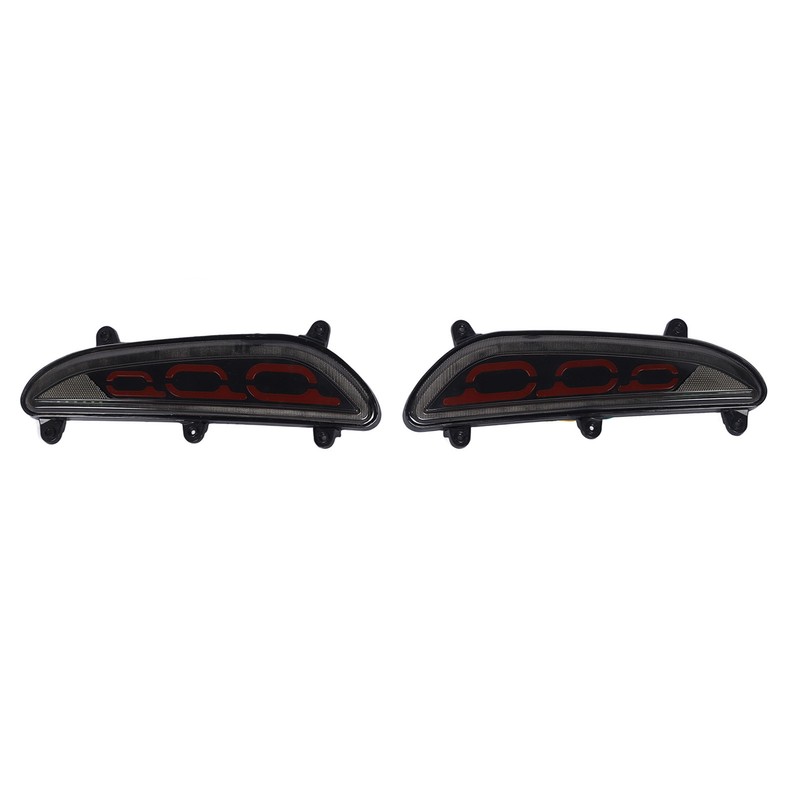 LED Rear Bumper Reflective Fog Brake Turn Indicator Black Left