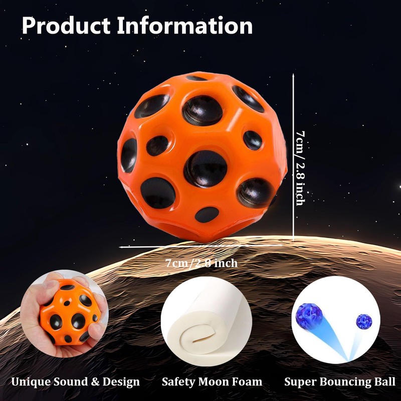 Tendry Extreme High Bouncing Ball Moon Shape for Kids of