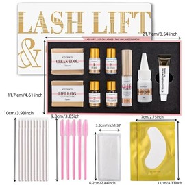 2 in 1 Lash & Brow Lift Kit, 1 Set Professional Eyelash & Eyebrow Perm Kit, Quick Lifting Perming & Coloring Kit with Complete Tools - Color: COFFEE, Specification: one-size