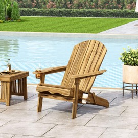 Christopher Knight Home Cynthia Outdoor Acacia Wood Folding Adirondack Chair, Natural
