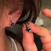 Cimenexe Bohemian Sapphire Star Circle Earrings Silver Star Circle Earrings