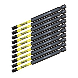 10 x SabreCut SCRSL789_10 89mm SL7 Slotted Magnetic Impact Screwdriver Driver Bits Set Single Ended Heavy Duty Compatible with Dewalt Milwaukee Bosch Makita and Others