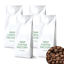 Drip Coffee Factory Hotel Blend Coffee, Whole Beans, 4.4 lbs (2 kg) / 17.6 oz (500 g) x 4 Bags