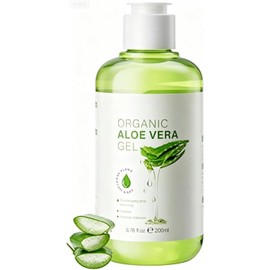 Gel de aloe vera puro, gel hidratante natural de aloe vera, hidratante diario para el rostro, el cabello y el cuerpo, calmante y nutritivo, cuidado después del sol, 200 g