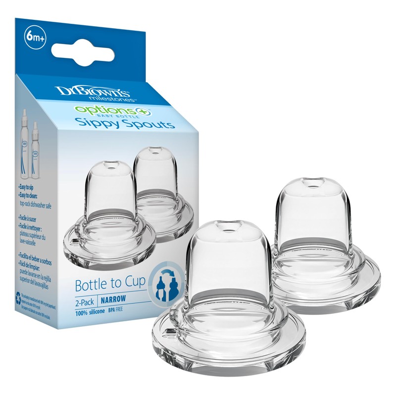 Dr. Brown's Milestones Options+ Sippy Spouts, Narrow, Soft 100% Silicone