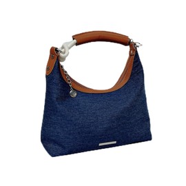 Trendy Women's Jean Shoulder Bag, Light Blue Denim Hobo Purse, Casual Slouchy Canvas Tote for Shopping School