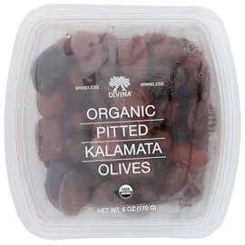 Divina, Organic Pitted Kalamata Olives, 6 Ounce