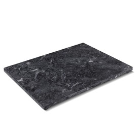 Flexzion Rectangular Marble Cheese Board - 11.5 x 15 Inch Black Marble Serving Board for Baking, Charcuterie, Pastry, Trivet - Non-Stick Heat Resistant Marble Cutting Boards for Kitchen