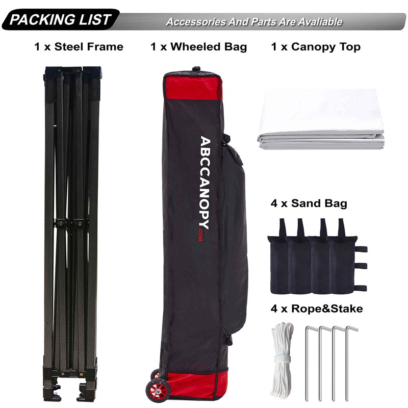 ABCCANOPY Patio Pop Up Canopy Tent 10x10 Commercial-Series (White)