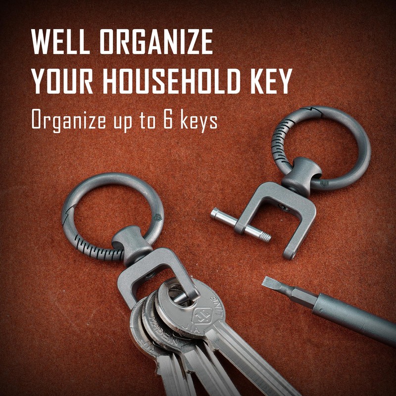 KeyUnity KA36L Titanium Side Print Keychain, Minimalist Keychain with Quick