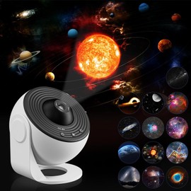 Planetarium Star Projector, Galaxy Projector, Realistic Starry Sky Night Light with 12 Film Discs, Solar System Constellation Moon for Kids Bedroom Ceiling Home Living Room Decor