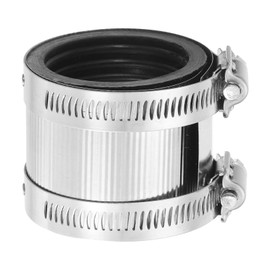 sourcing map Flexible Pipe Coupling, 53-61mm Pipe Connector with Stainless Steel Hose Clamps Stainless Steel Pipe Repair Clamp for Plastic and Metal Pipes