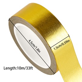 QDiShi Yellow Gold Washi Tape for Wall Decor Decorative,Foil Masking Tape Low Tack Self Adhesive Decorative Washi Tape Shiny Metallic Color Washi Tape 0.59in x66FT