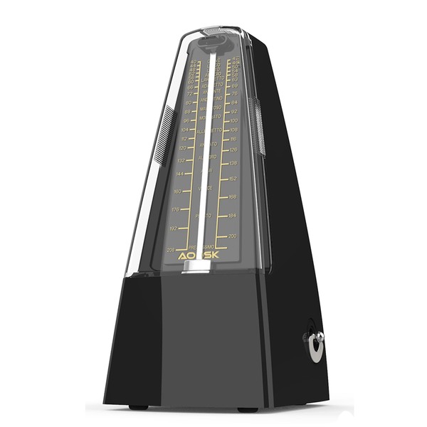 AODSK Mechanical Metronome Black Universal Metronome for Piano Guitar Violin