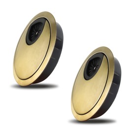 WJUAN 2 Pcs High End Desk Caps 59 mm | Cord Hole Cover Organizers for Desks, Office & Worktops | Color: Black | Material: Zinc Alloy (Bronze)
