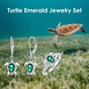 Turtle Rings 925 Sterling Silver Lab-Created Emerald Ring Sea Turtle