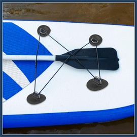 INFINAUTO 6pcs 6cm Black D Ring Patch PVC Stainless Steel Round Shape D Ring Pad for Surfboard Inflatable Boat Kayak Canoe Deck Stylish Design