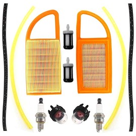 AISEN Pack of 2 AIR Fuel Filter LINE Primer Bulb Spark Plug for BR600 BR550 BR500 Backpack Leaf Blower 4282-141-0300 4282-141-0300B 4282 141 0300