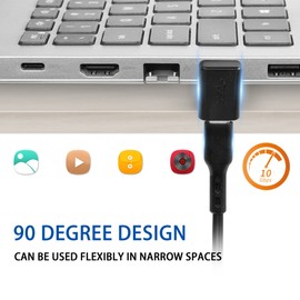 QIANRENON 90° USB 3.1 to USB C Adapter, USB A Male to Type C Female Right Angle Coupler 10Gbps OTG Data Transfer Connector for Smartphone Laptop Tablet Black Pack of 5