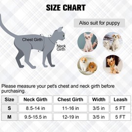 BEAUTYZOO BEAUTYZOO Cat Harness and Leash Set for Walking Escape Proof, Neck Release Adjustable Harness for Kitten Puppy Small Medium Large Cats, Soft Cute Easy Control Small Cat Harness for Cats Boy and Girls