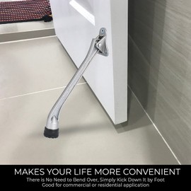 HOME&I Kickdown Door Stopper,7-Inch Door Holder Kick Door Kickstand Rubber Foot (Satin Nickel, 7 Inch x 1 Pack)