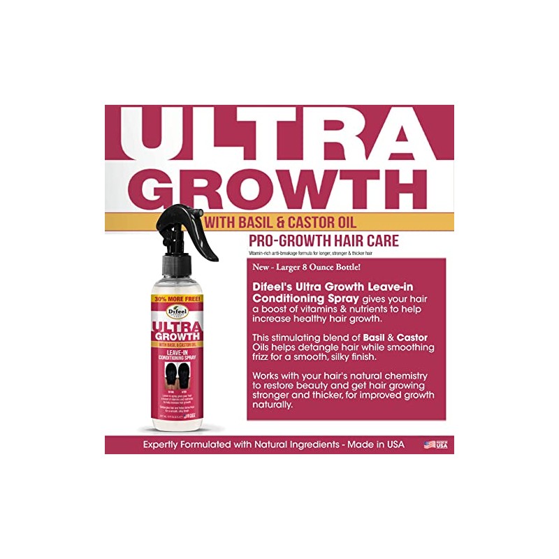 Difeel Ultra Growth Basil & Castor Hair Oil Tratamiento acondicionador