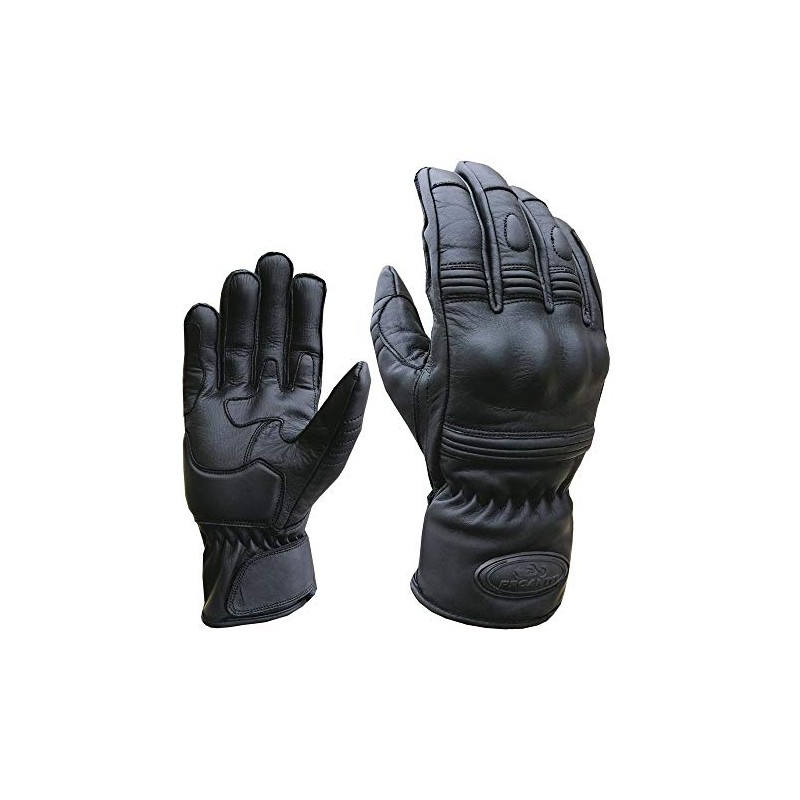 PROANTI Motorcycle Gloves Leather Short Motorcycle Chopper Gloves (XL)