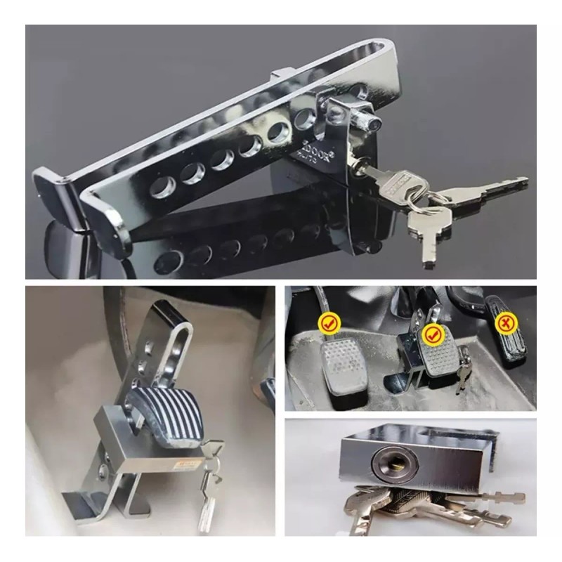 Bloqueador Traba Pedal Auto Antirrobo Seguridad + Candado