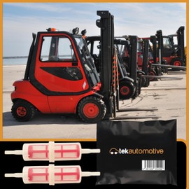 Tek Automotive Extra Large Diesel Fuel Filter Twin Pack - Universal Inline Fuel Filter for 8mm & 10mm Pipes, Ideal for HGV, Forklifts & Garden Equipment. Long & Thin Diesel Inline Filter
