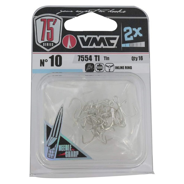 Rapala VMC 7554 2X Strong Inline Treble TI #10 16pcs