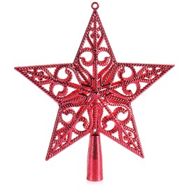 com-four® Christmas tree topper in star shape - star for the Christmas tree topper - Christmas tree decoration - plastic Christmas tree decoration