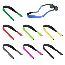 8pcs Floating Sunglasses Straps, Neoprene Sunglasses Retainer Cord Anti-Lost Eyeglass Holder Chain Lanyard for Water Sports Boating Kayaking Surfing Men Women (15.7inch Long)