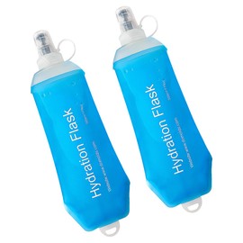 WILDREEDS 500ml Soft Flask, TPU Collapsible Soft Water Bottle for Hydration Pack, Running Vest, Folding Water Bottle for Hiking Cycling Climbing-2Pcs, Blue