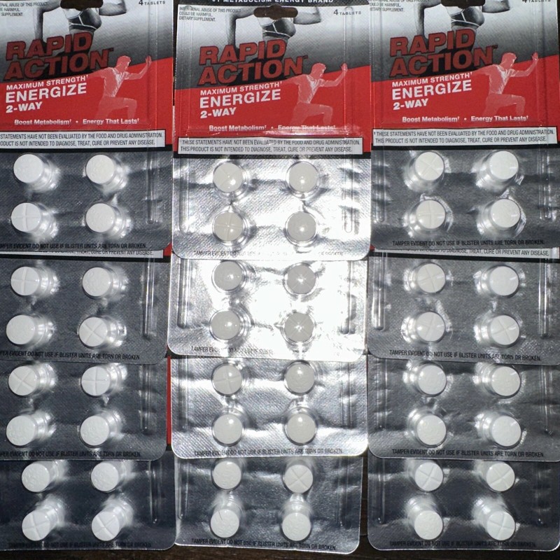 RAPID ACTION ENERGIZE 2-WAY ENERGY/DIET PILLS - 48 CT (12-4