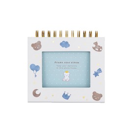 Nakabayashi Frame Case Album, Ring Style/L-Size, 1-Tier Pocket Base, Baby Blue, A-FTPC-105-B