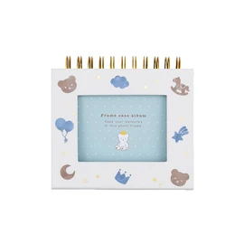 Nakabayashi Frame Case Album, Ring Style/L-Size, 1-Tier Pocket Base, Baby Blue, A-FTPC-105-B