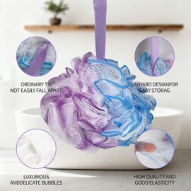 4 Piezas Esponja de Ducha de Baño, 75g, Loofah Exfoliante de Malla Lufa para Hombres y Mujere, Limpiar y Suavizar la Pielzuih Suave Accesorio, para Exfoliar Corporal, Ducha, Lufas