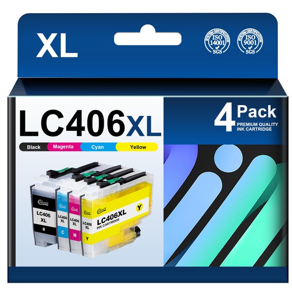 LC406 XL LC406XL 4 Combo Pack Compatible Ink Cartridge Replacement