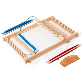 SnowTing Weaving Loom Kit, 15.6 x 10.1 x 1.2 Inch Large Wooden Weaving Frame for DIY Tapestry, Multi-Craft Hand-Knitting Loom Machine for Adults & Beginners DIY Wall Art, Home Decor, and Art Projects
