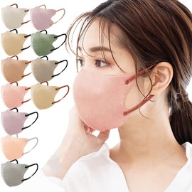 [millarouge] 3Dマスク 立体マスク 不織布 血色マスク 不織布マスク カラー マスク 立体 使い捨て 小顔マスク バイカラー チークマスク 夏用 薄型マスク 耳が痛くならない 20枚入 (普通Cサイズ(13.8cm×11.3cm), スカイグレー) skge