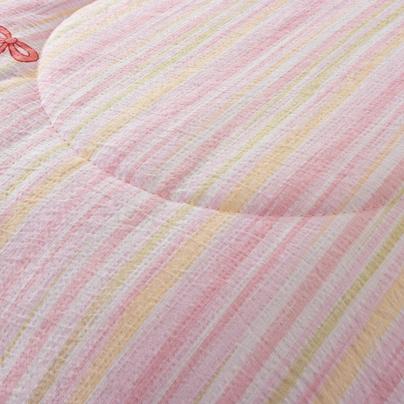 A Nice Night Rainbow Stripes & Bows Bedding Set,Ruffle 6