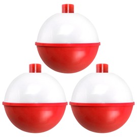 Dr.Fish 20 Pack Fishing Bobbers, Snap on Fishing Floats Hard ABS Spring Float Push Button Bobber for Trout Bass Crappie Freshwater Red/White,1.5inch