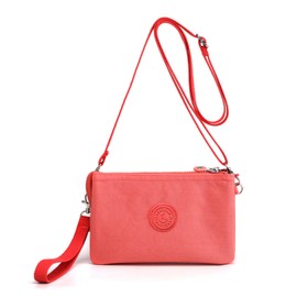 LassZone Small Crossbody Bag for Women Girls Nylon Crossbody Phone Purse Mini Shoulder Handbags Clutch Wallet with Wristlet Adjustable Shoulder Straps