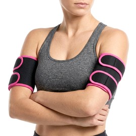 2 Pcs Neoprene Amplify Arm Bands, Arm Sweat Bands for Women Men, Compression Sauna Sleeves Slimmer Band, Hot Sweat Arms Trimmers for Flabby Arms