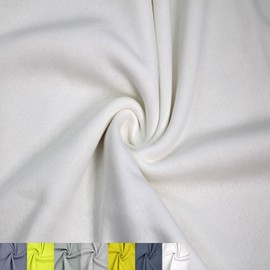 Texco Inc 61" Wide Poly Cotton Fleece Fabric by The Yard-250 GSM, Medium Weight, Warm, Breathable, 2-Way Stretch – for Apparel, Sweatshirts, Hoodies & Jackets, Off White 1 Yard