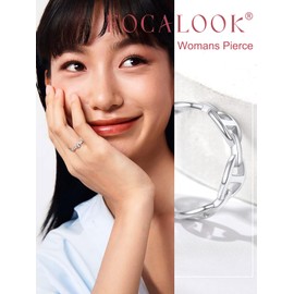 FOCALOOK Women's Ring, Men's 925 Silver, Anchor, Thin, Hypoallergenic, Simple, Popular, Pair Ring, Gift, Accessory, Metal