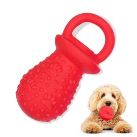 LLSPET Latex Chew Dog Toys, Novelty Squeaky Pacifier Dog Toys, 5.2" Durable Pacifier Dog Chew Toys for Small and Medium Dogs(Red,1 Pcs)